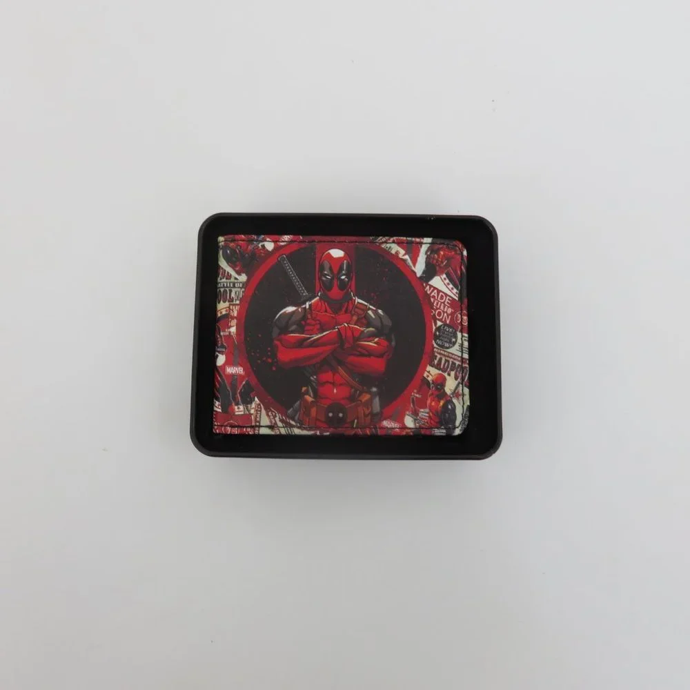 (#L) Buckle-Down Men's PU Bifold Wallet-Deadpool